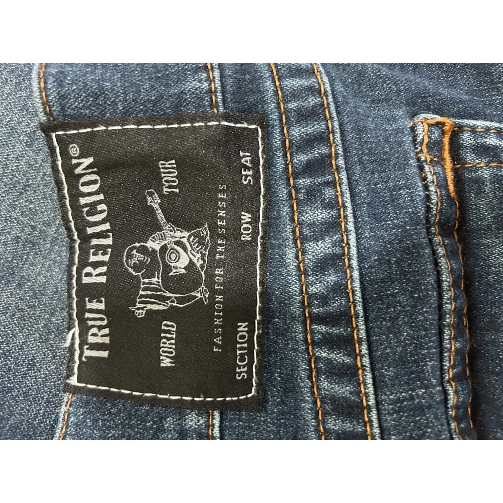 True Religion Ricky Relaxed Straight Leg Blue Denim Jeans Mens‎ 36W Medium Wash